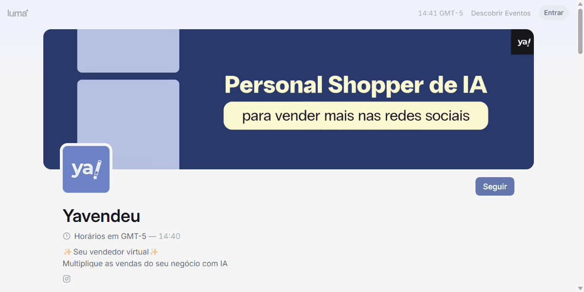 Calendário de sessões ao vivo para configurar seu vendedor IA no yavendió!