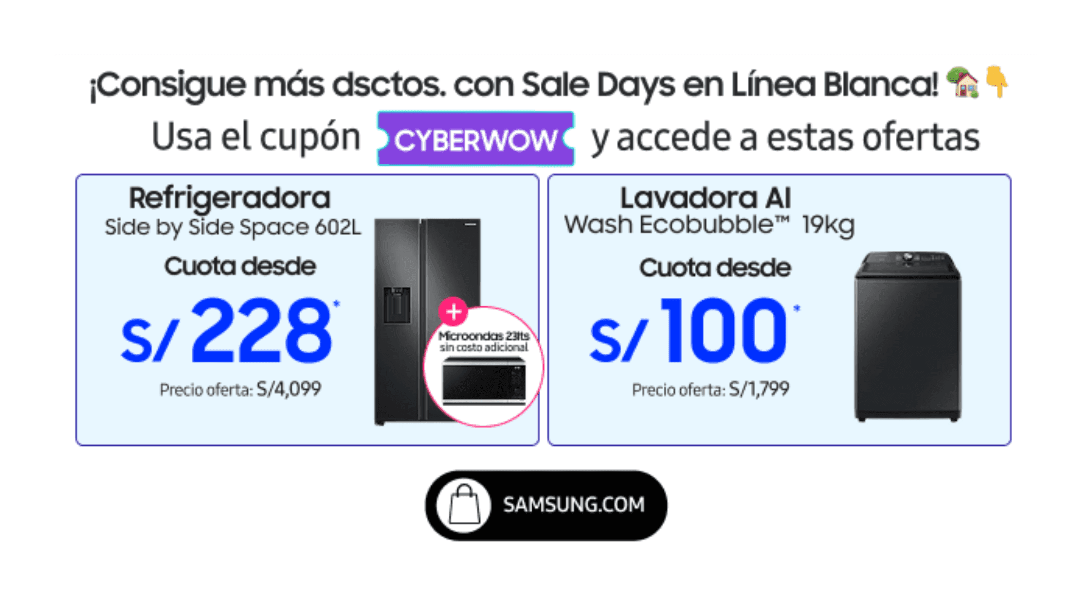 Ejemplo de promociòn de descuento por CyberWow